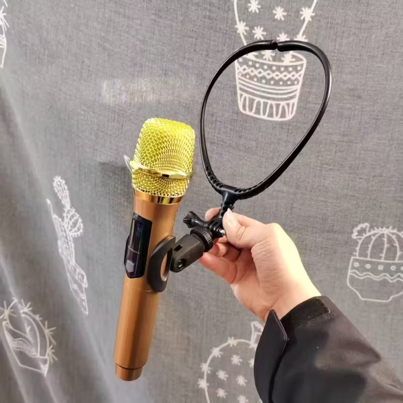 Professional Hands-Free Neck Microphone Stand with Adjustable Clip