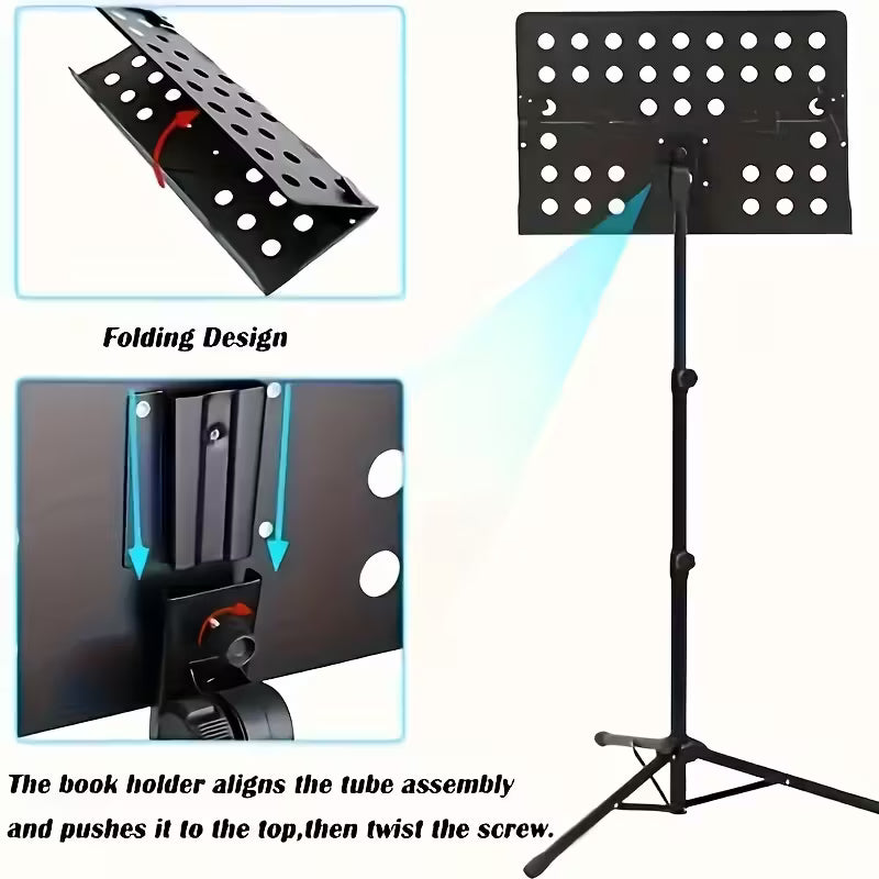 Portable & Durable Folding Music Stand - Adjustable