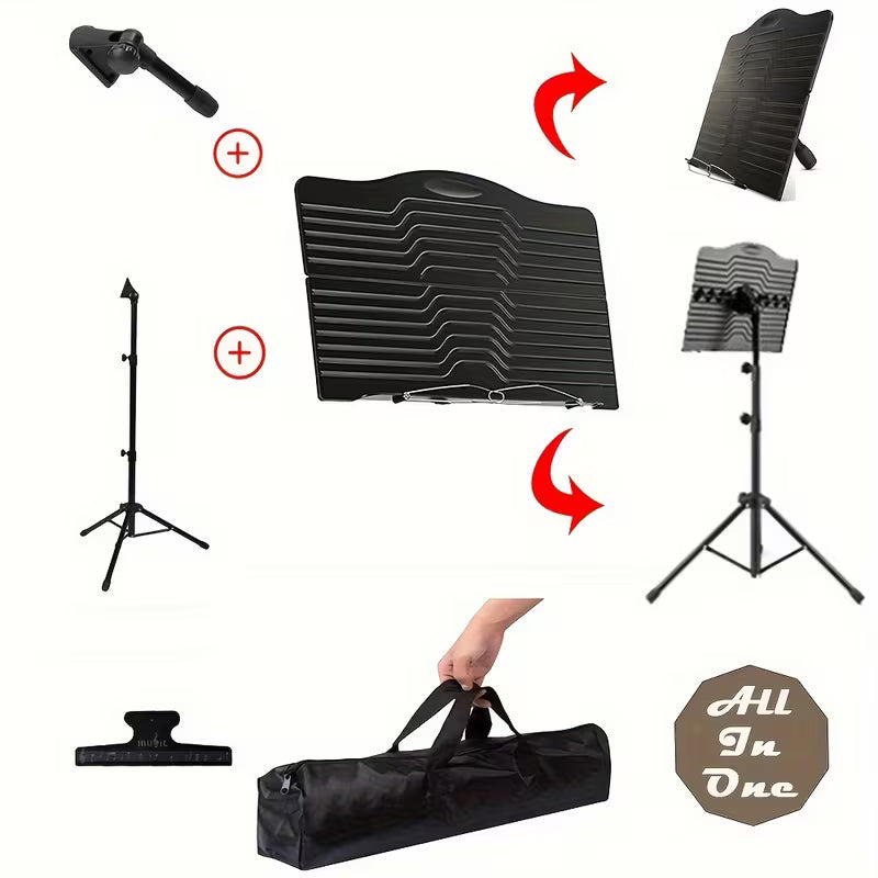 1pc Alloy Music Stand with Adjustable Tripod Base