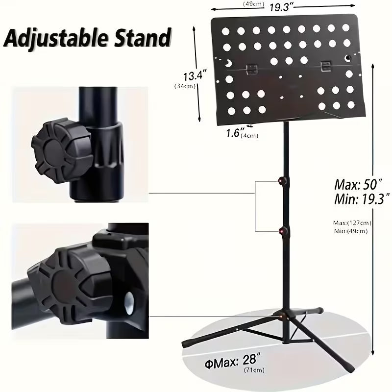 Portable & Durable Folding Music Stand - Adjustable